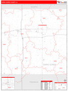 Cerro Gordo County, IA Digital Map Red Line Style